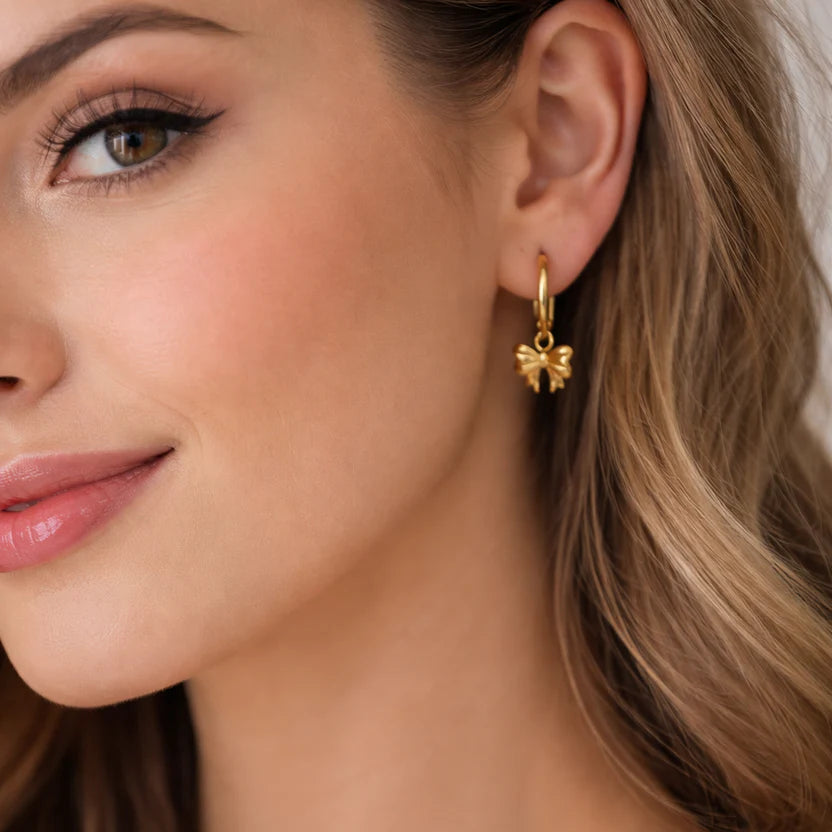 Trustora Golden Charm Bali Hoops