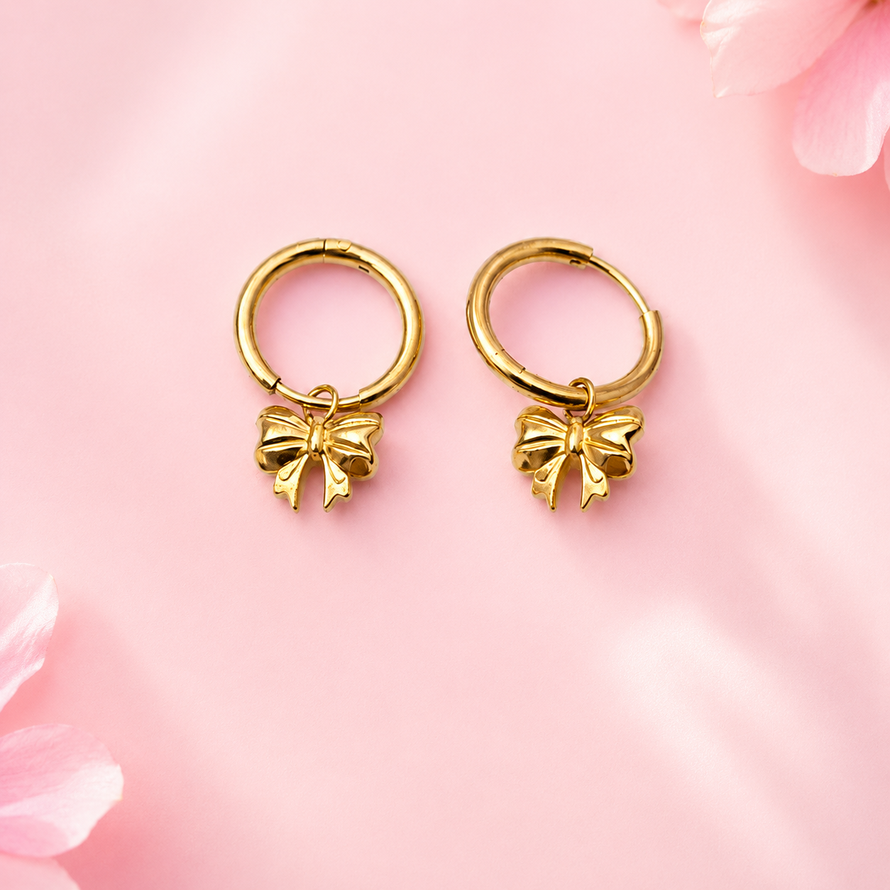 Trustora Golden Charm Bali Hoops
