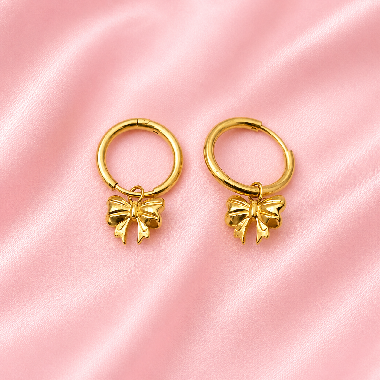 Trustora Golden Charm Bali Hoops