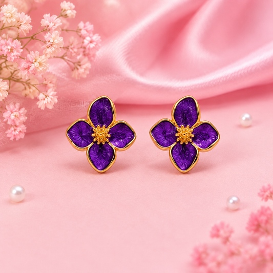 Trustora Violet Bloom Studs