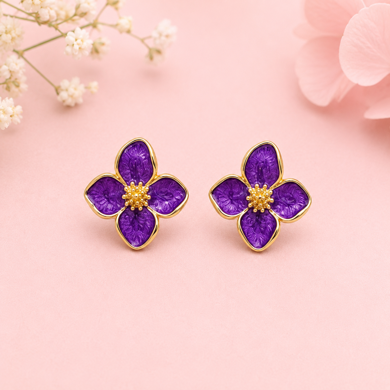 Trustora Violet Bloom Studs